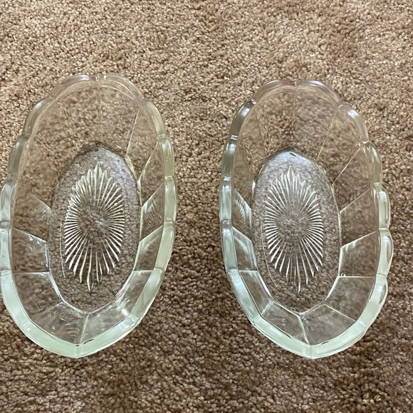 Vintage Large clear pressed GLASS boat shape BOWL dish celery serving depression - Picture 1 of 6